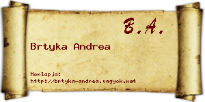 Brtyka Andrea névjegykártya